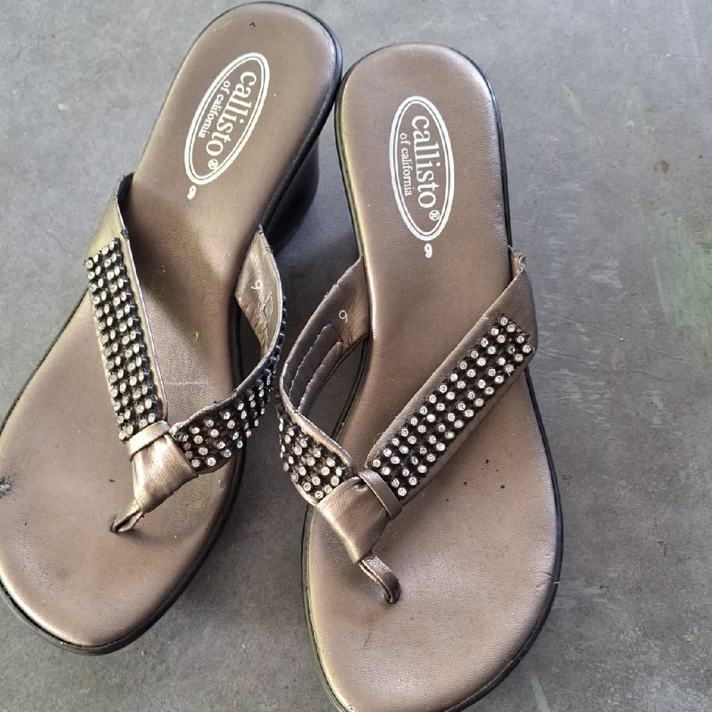 Callisto Women's Studded Tan Sandals